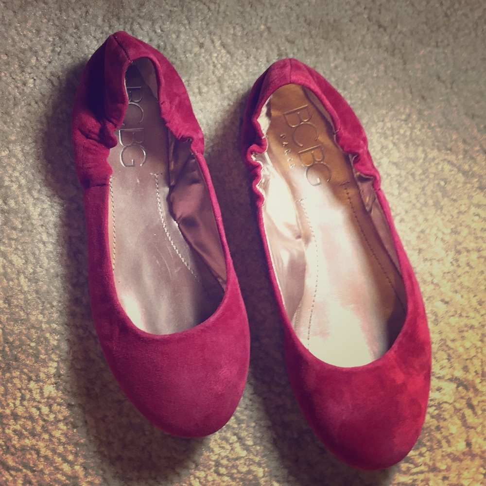Red BCBG flats